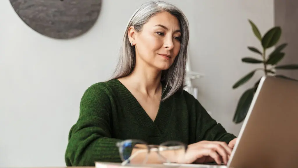 Older woman on laptop