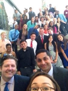 Selfie taken by NBC5 Chicago reporter and emcee Natalie Martinez at the Leaders and Achievers Scholarship ceremony