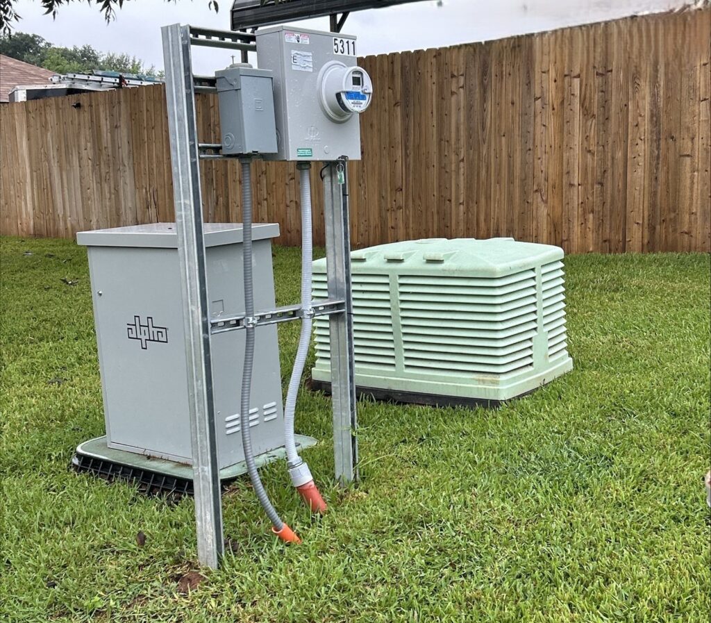 telecom pedestal (green box)